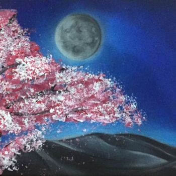 Peinture intitulée "Le cerisier, le dés…" par Noura D.K, Œuvre d'art originale, Acrylique