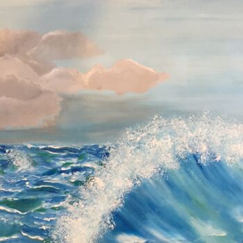 Pittura intitolato "waves" da Noura D.K, Opera d'arte originale, Acrilico Montato su Vetro