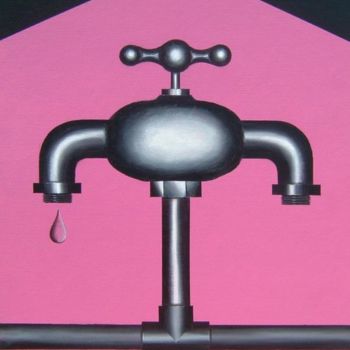 Painting titled "DOUBLE FAUCET" by Marcelo Novo, Original Artwork, Oil