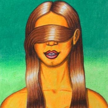 Dessin intitulée "Blindfold" par Marcelo Novo, Œuvre d'art originale, Autre