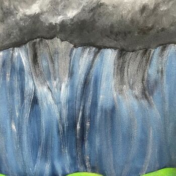 Peinture intitulée "Abstract Rainstorm" par Nancy Riedell, Œuvre d'art originale, Aquarelle