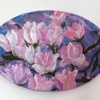 Pittura intitolato "Magnolia blossom" da Nunuel, Opera d'arte originale, Acrilico