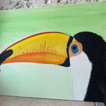 Painting titled "Toucan" by Nyra Lowe, Original Artwork, Acrylic