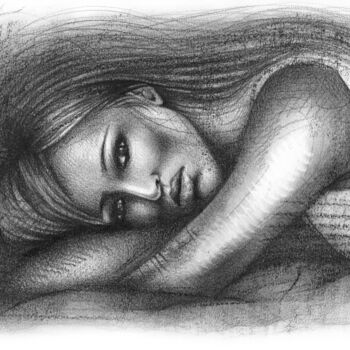 Drawing titled "Depression" by O-Hido Sonia Art, Original Artwork, Pencil