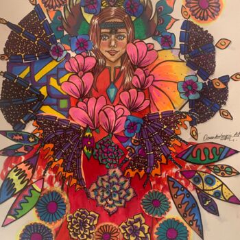 Dibujo titulada "Queen of Spring" por Oana Arabagiu, Obra de arte original, Acrílico