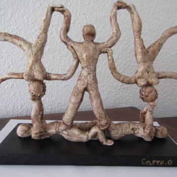 "Au cirque" başlıklı Heykel Odette Carre (Etchevers M-J) tarafından, Orijinal sanat, Polimer kil