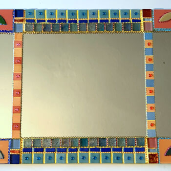 Design getiteld "miroir mosaïque mur…" door Odile Maffone, Origineel Kunstwerk, Mozaïek Gemonteerd op Houten paneel