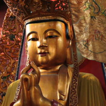 Fotografía titulada "Bouddha géant or" por Odile, Obra de arte original
