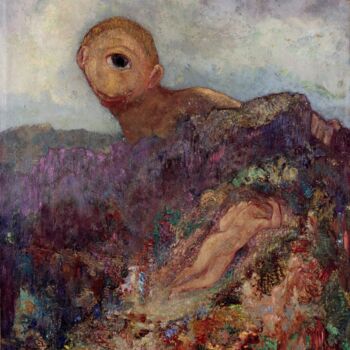 Ζωγραφική με τίτλο "Le Cyclope" από Odilon Redon, Αυθεντικά έργα τέχνης, Λάδι