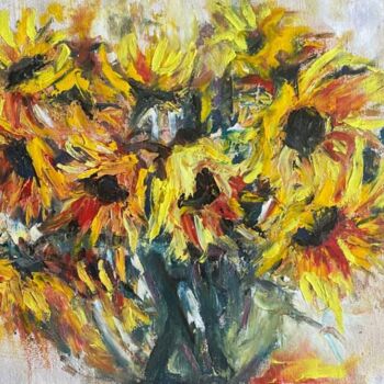 Pintura titulada "Sunflower" por Oksana Almiz, Obra de arte original, Oleo