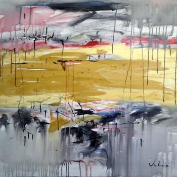 제목이 "Sunset walk"인 미술작품 Oksana Veber로, 원작, 기름 나무 들것 프레임에 장착됨