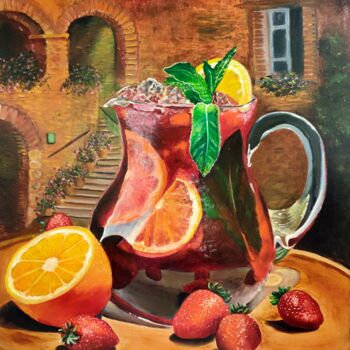 Pittura intitolato "SANGRIA" da Oksana Zaskotska, Opera d'arte originale, Olio