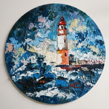 Schilderij getiteld "Lighthouse painting…" door Oksana Pritula, Origineel Kunstwerk, Acryl