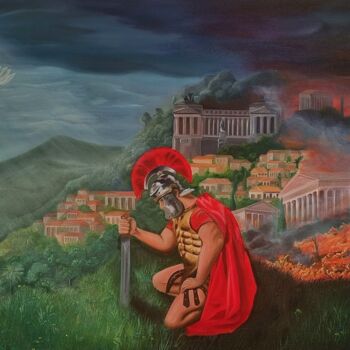 Painting titled "Gladiator" by Olga Ostrometskaia, Original Artwork, Oil