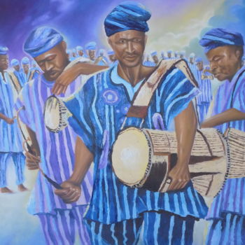 Ζωγραφική με τίτλο "drummer-2.jpg" από Olaoluwa Smith, Αυθεντικά έργα τέχνης, Λάδι