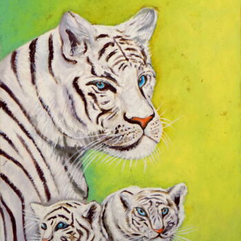 Ζωγραφική με τίτλο "Tiger" από Olaoluwa Smith, Αυθεντικά έργα τέχνης, Λάδι