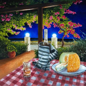 Malarstwo zatytułowany „A warm evening in R…” autorstwa Oleg Baulin, Oryginalna praca, Olej
