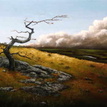 Peinture intitulée "The wind is blowing" par Oleg Baulin, Œuvre d'art originale, Huile Monté sur Châssis en bois