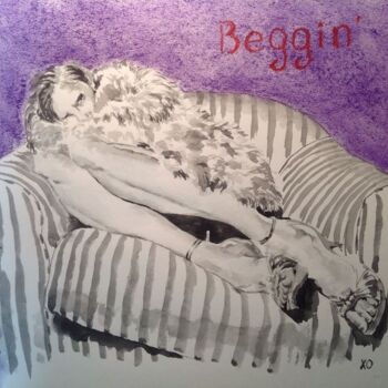 Tekening getiteld "Beggin" door Oleg Khe, Origineel Kunstwerk, Inkt