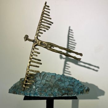 Sculpture titled "ICARUS. FLIGHT" by Oleg Kalashnik, Original Artwork, Bronze