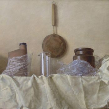 Peinture intitulée "Still life with tra…" par Oleg Sergeev, Œuvre d'art originale, Huile