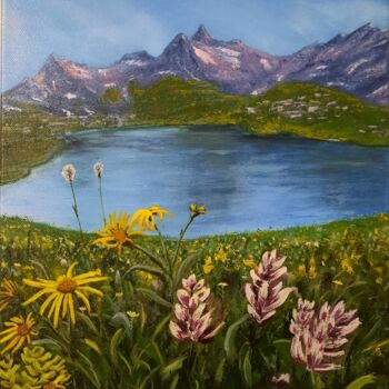 제목이 "Wildflowers in the…"인 미술작품 Olena Berest로, 원작, 기름 나무 들것 프레임에 장착됨
