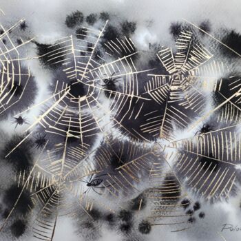 Peinture intitulée "Araignées" par Olena Polovna, Œuvre d'art originale, Aquarelle