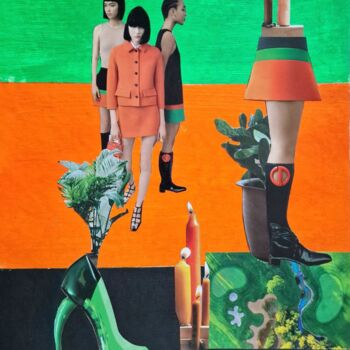 Collages titled "The cost of fashion" by Olena Yemelianova, Original Artwork, Collages