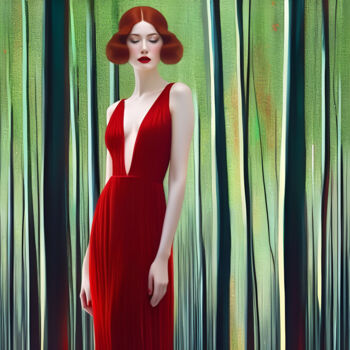 Artes digitais intitulada "Red" por Olga A Oprits, Obras de arte originais, Pintura digital