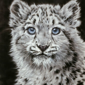 Painting titled "Charm - snow leopar…" by Olga Belova, Original Artwork, Acrylic