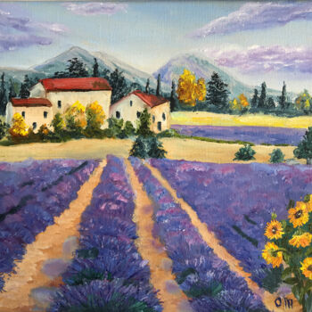 "Provence painting,…" başlıklı Tablo Olga Mart tarafından, Orijinal sanat, Petrol Ahşap Sedye çerçevesi üzerine monte edilmiş