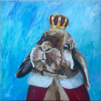 제목이 "Bunny"인 미술작품 Olga Mart로, 원작, 기름 나무 들것 프레임에 장착됨