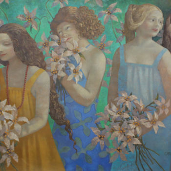 "Spring Fantasy" başlıklı Tablo Olga Oreshnikov tarafından, Orijinal sanat, Petrol