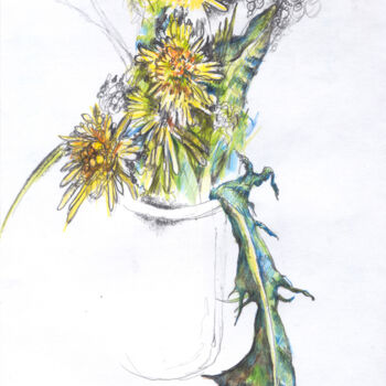 Desenho intitulada "Spring bouquet with…" por Olga Osipenko (Mariaiva), Obras de arte originais, Conté