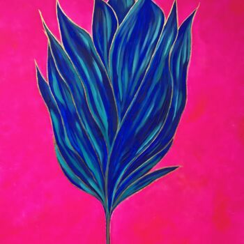 Schilderij getiteld "Blue flower" door Olga Poruchikova, Origineel Kunstwerk, Acryl