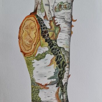 "Birch" başlıklı Tablo Olga Poruchikova tarafından, Orijinal sanat, Suluboya