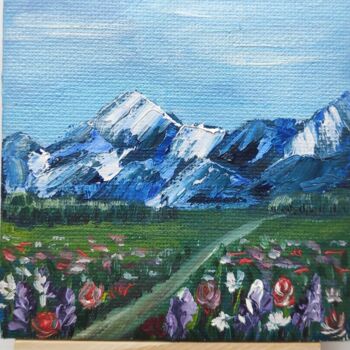 Painting titled "Mountains" by Olga Kaszkur, Original Artwork, Oil