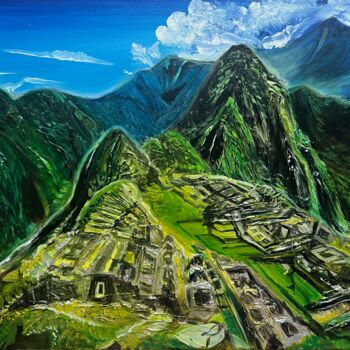 Painting titled "Ancient Machu Picchu" by Olga Serebryanskaya, Original Artwork, Acrylic