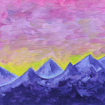 Pittura intitolato "Sunset" da Olga Strogonova, Opera d'arte originale, Olio