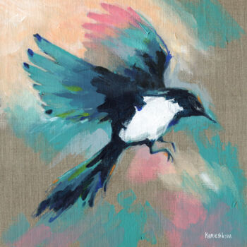 "Magpie, acrylic pai…" başlıklı Tablo Olga Yakymenko tarafından, Orijinal sanat, Akrilik