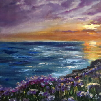 绘画 标题为“Sunset on the sea.” 由Olga Yashchenko, 原创艺术品, 油