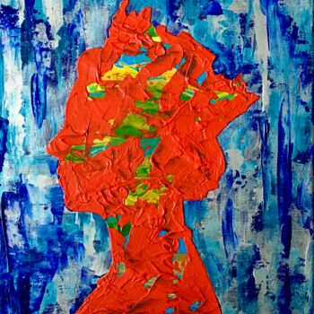 Картина под названием "Abstract Queen Eliz…" - Olga Koval, Подлинное произведение искусства, Акрил Установлен на Деревянная…