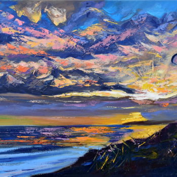 Pintura titulada "African Sunset" por Olga Nikitina, Obra de arte original, Oleo
