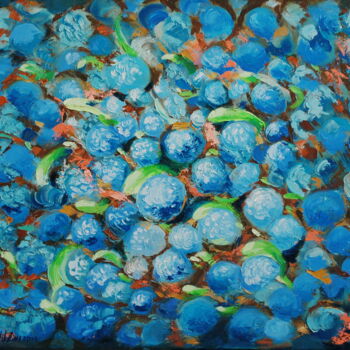 Pittura intitolato "Abstract Coral and…" da Olga Nikitina, Opera d'arte originale, Olio
