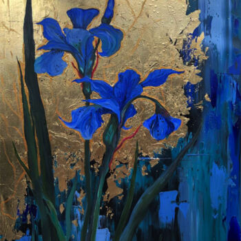 Malerei mit dem Titel "Iris" von Olha Bozhko, Original-Kunstwerk, Öl Auf Keilrahmen aus Holz montiert