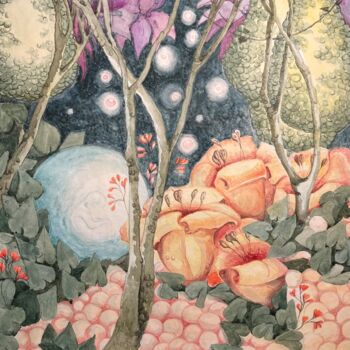 제목이 "Magical forest 8"인 미술작품 Olha Chumak로, 원작, 수채화