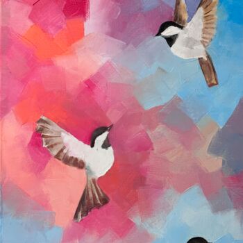 Schilderij getiteld "Birds in the mornin…" door Olha Gitman, Origineel Kunstwerk, Olie