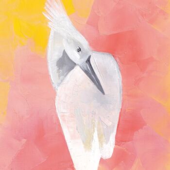 Картина под названием "Bird in colorful su…" - Olha Gitman, Подлинное произведение искусства, Масло