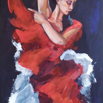 「Passion flamenco」というタイトルの絵画 Olha Komisaryk (OK)によって, オリジナルのアートワーク, アクリル