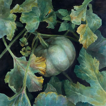 Peinture intitulée "Pumpkin" par Olha Protsenko, Œuvre d'art originale, Aquarelle